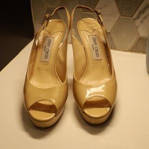 Jimmy Choo Classic Tan Heel Size EU 40.5